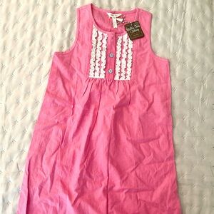 Matilda Jane Pink Sleeveless Dress with White Accents